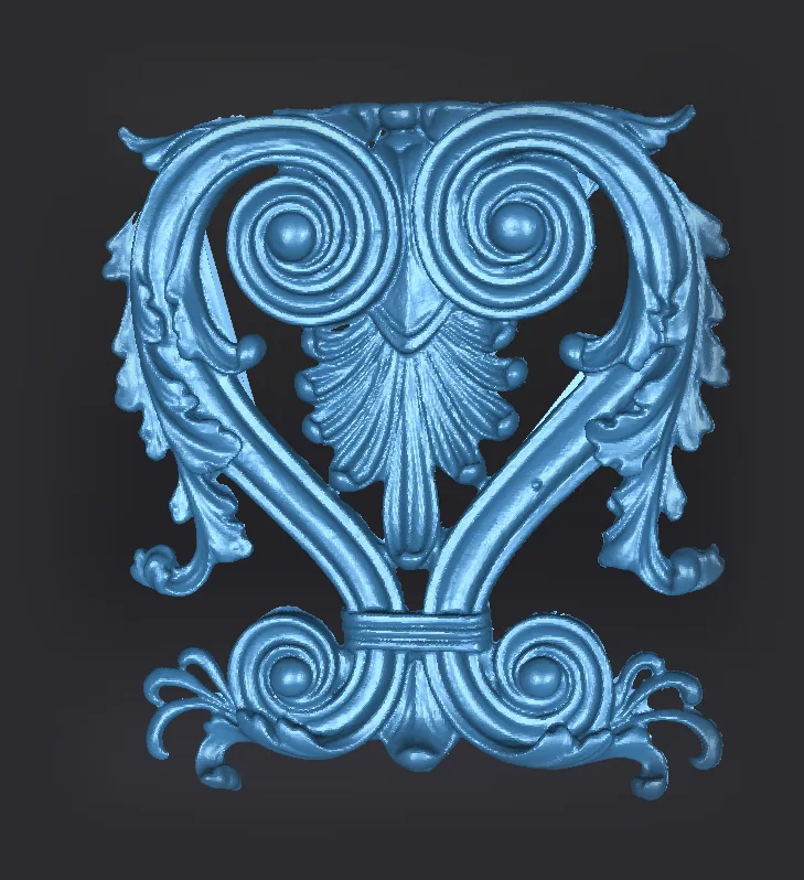 3D scan of the scrolled acanthus carving from the Fairmont Empress