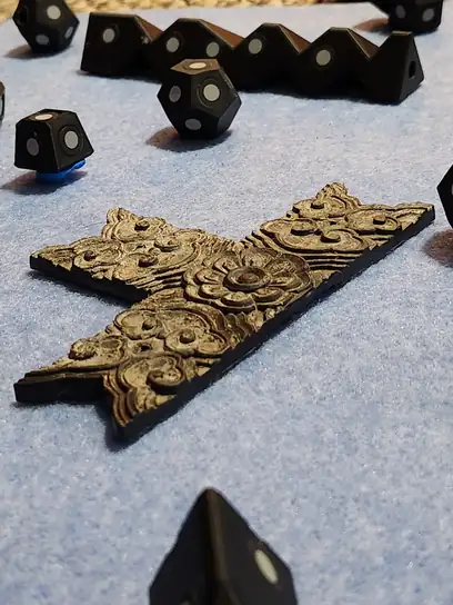Original ornate soffit bracket from the Gate of Harmonious Interest laid out with black 3D scanning targets