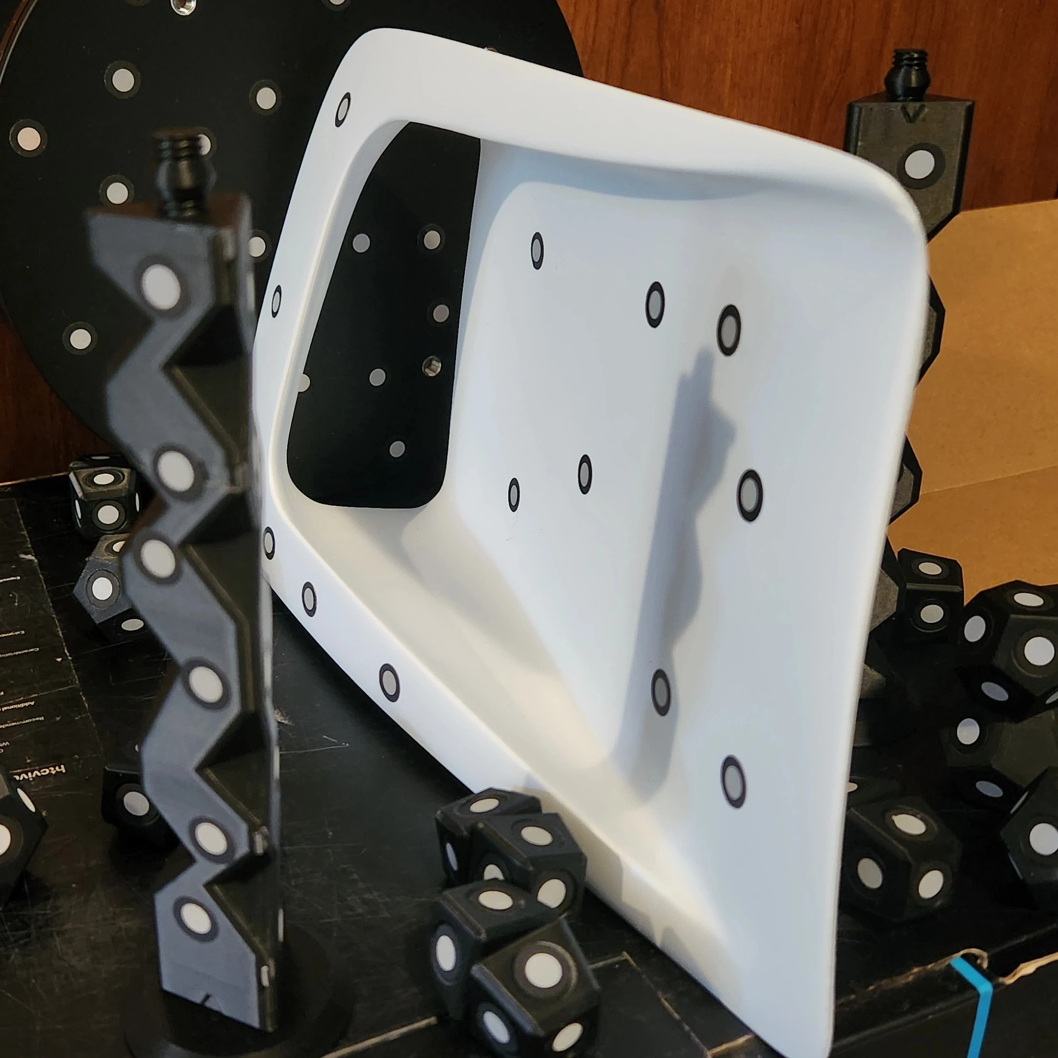 Air intake scoop prepared for 3D scanning
