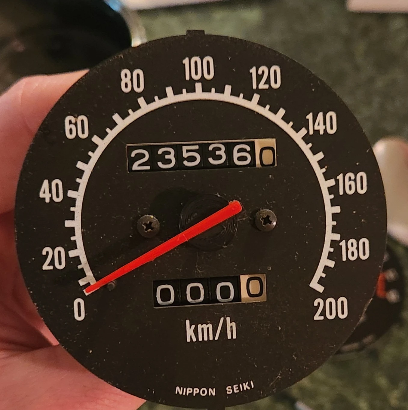 3D printed dial on a spedometer